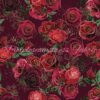 Gold Glitter Roses on Burgundy Cotton Lycra