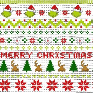 Grinch Fair Isle Christmas Cotton Lycra