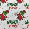 Grinch Please and Grey Polka Dots Cotton Lycra