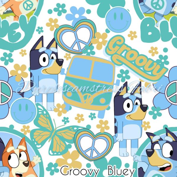 Groovy Bluey Cotton Lycra – Purpleseamstress Fabric