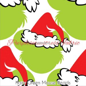 Hairy Green Mouse Heads Cotton Lycra