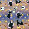 Halloween Bats and Witchy Cats Cotton Lycra