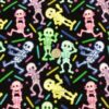 Halloween Neon Skeleton Cotton Lycra