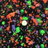 Halloween Neon Paint Splatter on black Cotton Lycra