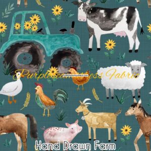 Hand Drawn Farm Cotton Lycra