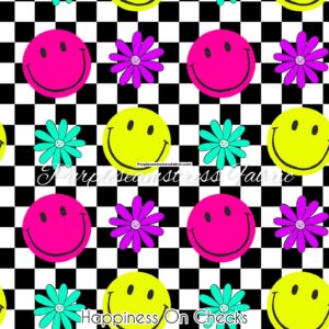 Happiness On Checks Cotton Lycra