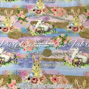 Happy Easter Brushstrokes Cotton Lycra