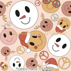 Happy Face Christmas Cotton Lycra