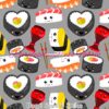 Heart Sushi & Smiles Cotton Lycra