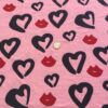 Valentine's Day Hearts N Kisses on Light pink Double Brushed Poly Spandex