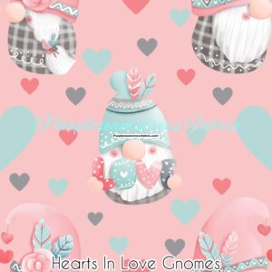 Hearts in Love Gnomes Cotton Lycra