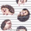 Hedgehogs On Stripes Cotton Lycra