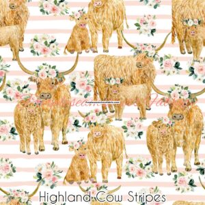 Highland Cow Stripes Cotton Lycra