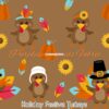 Holiday Festive Turkeys Cotton Lycra