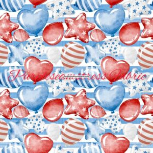 Independence Day Balloons Cotton Lycra