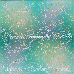 Jade/Pink Ocean Bubbles Cotton Lycra