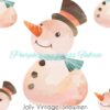 Jolly Vintage Snowmen Cotton Lycra