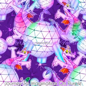 Journey to Imagination on Purple Cotton Lycra