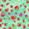 Juicy Strawberries on tie-dye mint Cotton Lycra
