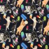 Love for Cats and Ice Cream on Navy Cotton Lycra