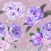 Lavender Blooms On Pale Lilac Cotton Lycra