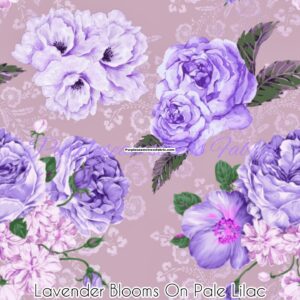 Lavender Blooms On Pale Lilac Cotton Lycra