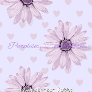 Lavender Heart Daisies Cotton Lycra