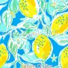 Lemons On Blue Cotton Lycra