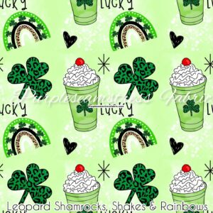 Leopard Shamrocks, Shakes & Rainbows Cotton Lycra