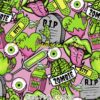 Lime Pink Zombies Cotton Lycra