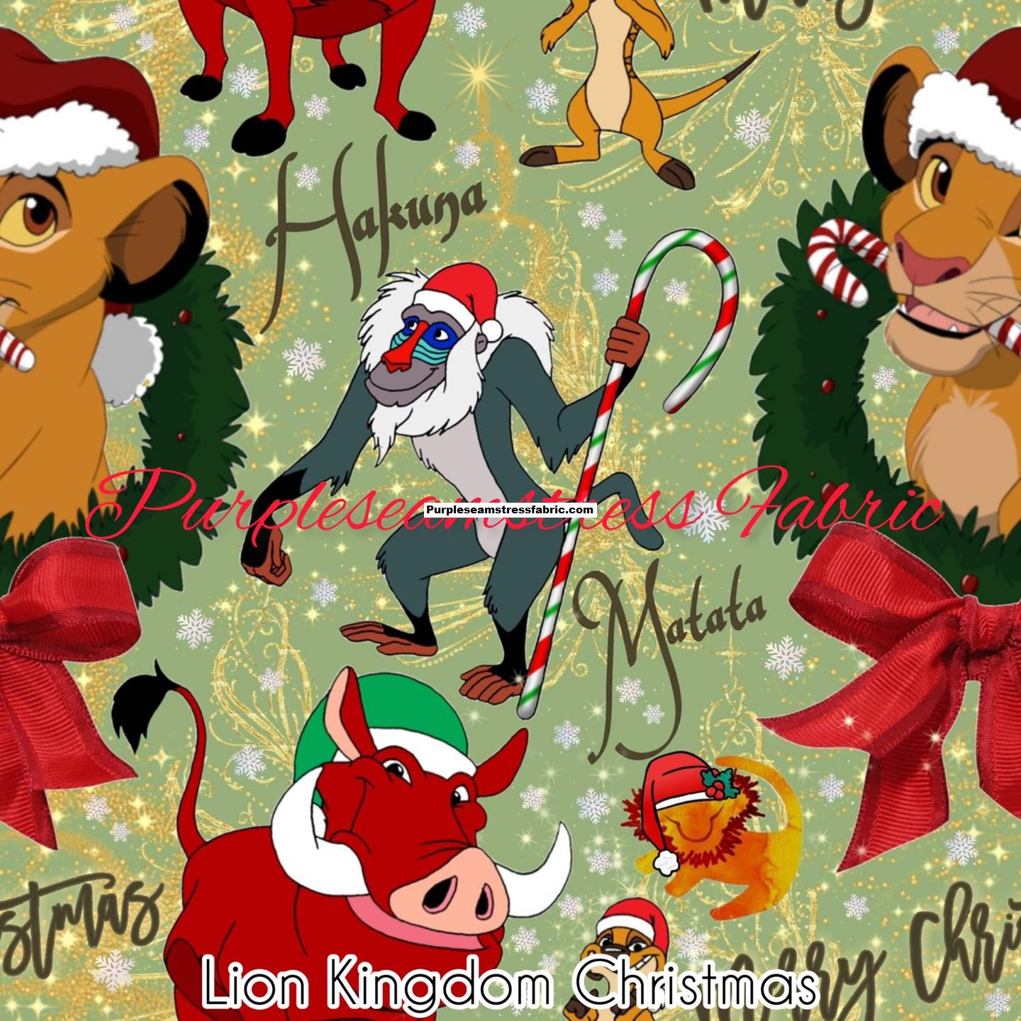 Lion Kingdom Christmas Cotton Lycra – Purpleseamstress Fabric