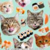 Lip Smacking Good Sushi On Mint Cotton Lycra