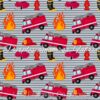 Little Firefighters On Stripes Cotton Lycra