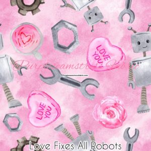 Love Fixes All Robots Cotton Lycra