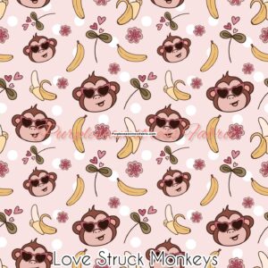 Love Struck Monkeys Cotton Lycra