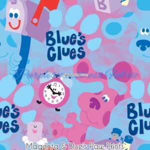 Magenta & Blue’s Paw Prints Cotton Lycra