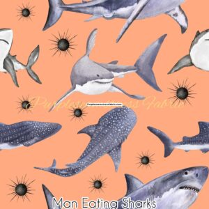 Man Eating Sharks Cotton Lycra