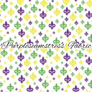 Mardi Gras Fleur De Lis Cotton Lycra