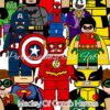 Medley Of Comic Superheroes Cotton Lycra