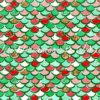 Mint & Salmon Mermaid Scales Cotton Lycra
