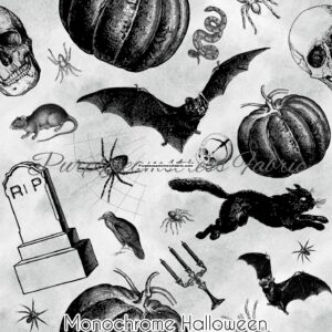 Monochrome Halloween Cotton Lycra