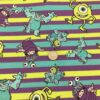 Monsters on Stripes Cotton Lycra