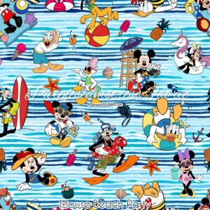 Mouse Beach Party Cotton Lycra