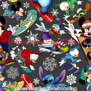 Mouse Kingdom Snow Boarding Cotton Lycra