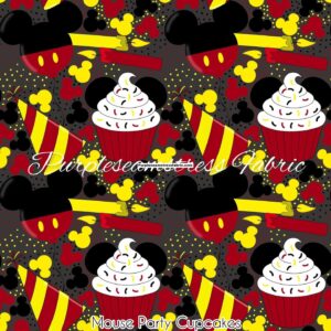 Mouse Party Birthday Cupcakes Cotton Lycra