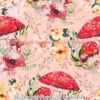 Mushroom Floral On Lt Pink Cotton Lycra
