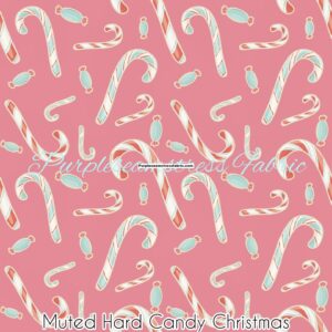 Muted Hard Candy Canes Christmas Cotton Lycra