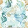 Muted Watercolor Seahorses Cotton Lycra