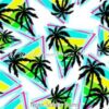 Neon Scenic Palms Cotton Lycra