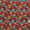 "Christmas Nutcrackers" on Red Cotton/Lycra